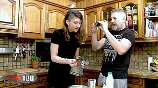 food and sex orgy! melany furie gets holes fucked hard!