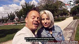 this slender blonde teen 18+ in nylons dates a german tourist for hot sex