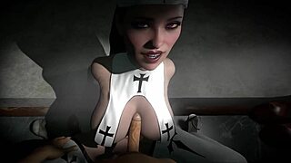 Having sex with a curvy nun in pov