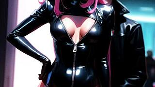 Cyberpunk anime girls in latex outfits