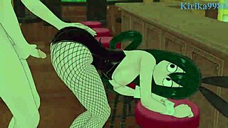 nejire hado and tsuyu asui with izuku midoriya in bunny girl intense sex from my hero academia hentai