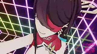 Beidou gets unmasked and rides hard, squirting everywhere in the scene