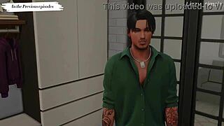 blonde stepsister in sims 4 3d animation with stepbrother and stranger