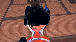 in demon slayer hentai, aoi kanzaki and tanjiro suck and fuck in japanese asian manga anime style