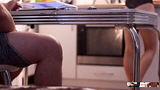 Quick homemade sex before dinner with wife