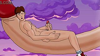 Hunky gay cartoon characters indulge in cum-filled dreams with intense anime hentai scenes