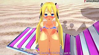 Marie Rose in Bikini Gets Nailed on Beach in 3D Cartoon Fantasy