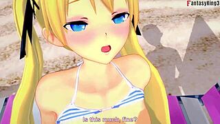 Marie Rose in Bikini Gets Nailed on Beach in 3D Cartoon Fantasy