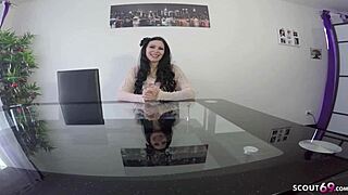 german teen in pov casting gets fucked and creampied for the first time