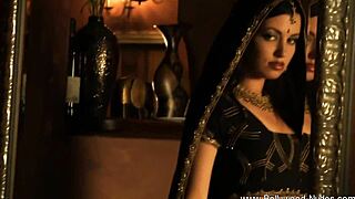 indian brunette seduces with erotic dance and striptease