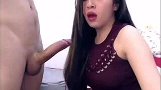 Cam girl deepthroats big cock with vibrator! 🔥