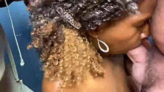 Ebony hot wife at bookstore cum