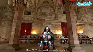 I am Ashlyn Peaks cosplaying in knights armor and masturbating with a magic wand to orgasm