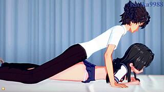 ruiko saten, misaki shokuhou, and toma kamijo have intense sex in this railgun hentai