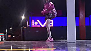 Are you a public whore flashing in miniskirt?