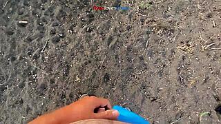 Brunette masturbates under a bridge – what hidden desires?