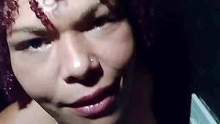 Married woman in glory hole sucks micro penis, then huge cock appears