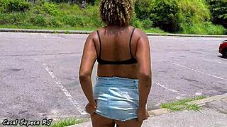 Latina Blonde Touches Herself Publicly During Road Trip