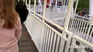 Risky Public Encounter on Ferris Wheel with Teen 18+