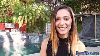 Pretty teen 18+ gets facial after anal and blowjob.