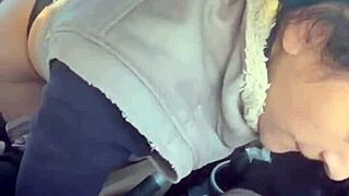 He was looking at her perfect ass as she squeezed his cock out