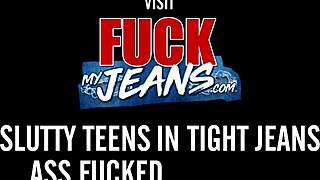 Fully clothed CFNM babe takes it up the ass! 🍑