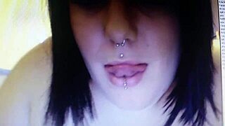 I watch this sexy ssbbw with pierced nipples on webcam, feeling so aroused by her curves and teasing poses