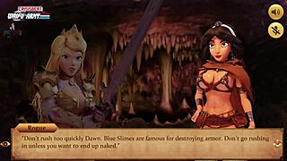 Princess quest demo with asian redhead princess in sexy game