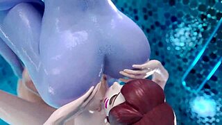 three animated dickgirls engage in anal fucking threesome, cumshotting on each other in 3d futanari sex