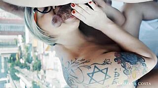 I woke up horny in Rio de Janeiro, showed off naked at the window until my husband fucked me hard.