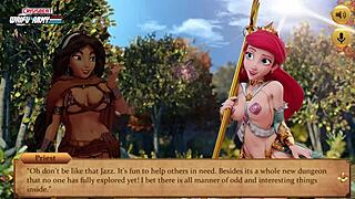 Princess quest demo with asian redhead princess in sexy game