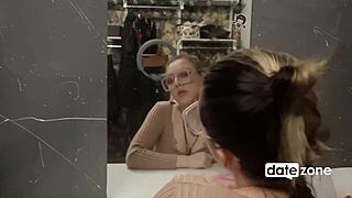 Pregnant babe with glasses masturbates in homemade video