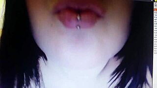 I watch this sexy ssbbw with pierced nipples on webcam, feeling so aroused by her curves and teasing poses