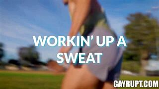 Nico and Calvin work up sweat together intensely