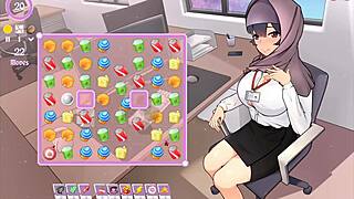 Boss Teases with Massive Tits in Hentai Game