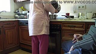 Indian Bhabhi Swallows My Load After I Flash Huge Dick in Kitchen