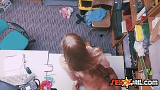 Teenage Shoplifter Dolly Leigh Screams Riding Cock