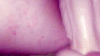 she fingers her pussy while i fill her with gigantic dildo?