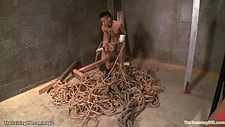 Ebony Slave Bound For Hardcore Bondage Training!