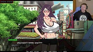 Sarada bent over in doggystyle pussy fucking during naruto parody training