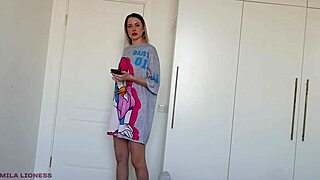 Wife provokes doggystyle on terrace, cumming on tits