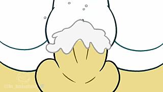 jenny gives sheldon a rough blowjob in parody