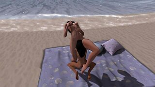 Beach Blanket Bliss With Girlfriends Kissing On The Sand