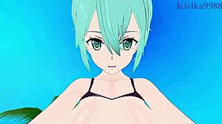 In Sword Art Online hentai, Asuna Yuuki and Sinon Asada engage in intense scenes.