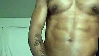 ebony guy talks while stroking big black cock