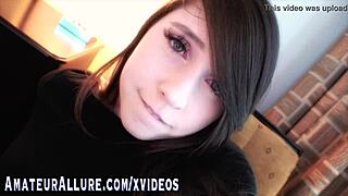 Aphia demieux plays with pussy jerks and sucks dick pov