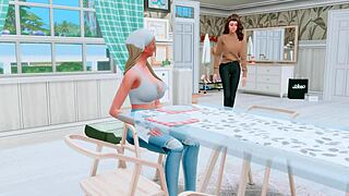 futanari girlfriend arranges hard anal for cheating wife while husband watches in sims 4 hentai.