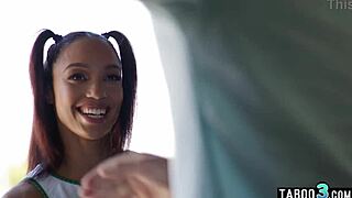Petite ebony teen cheerleader alexis tae waited bf on his stepdads big dick