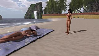 Beach Blanket Bliss With Girlfriends Kissing On The Sand