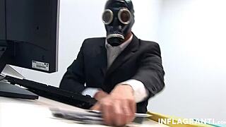 Chesty Blonde Babe In Latex Takes A Hard Shaft